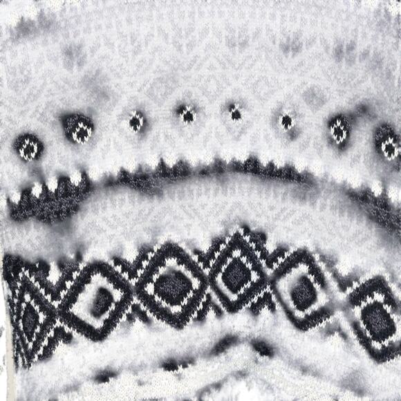 American Eagle Knit Sweater Black White Boat Neck Crop Length, Medium. - Picture 2 of 6